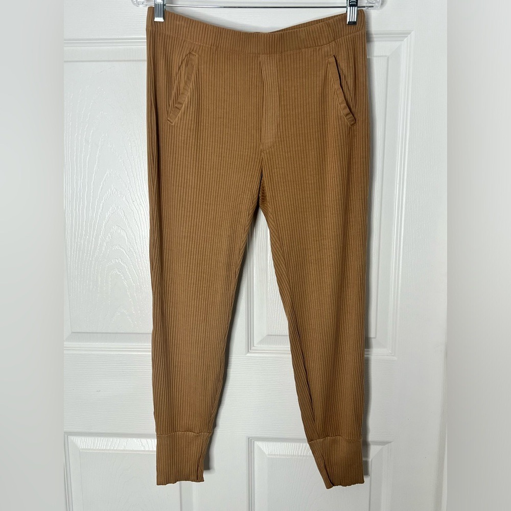 Enza Costa Women's Sweatpants Brown Knit High
Rise Casual Jogger Pants Sz XS